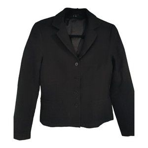 Theory Women's Black Waist Length Jacket Blazer Size 8  Cotton Wool Blend